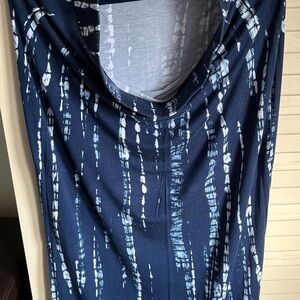 a.n.a Navy and White Tie-Dye skirt